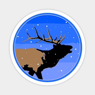 Bugling Elk in Winter Magnet